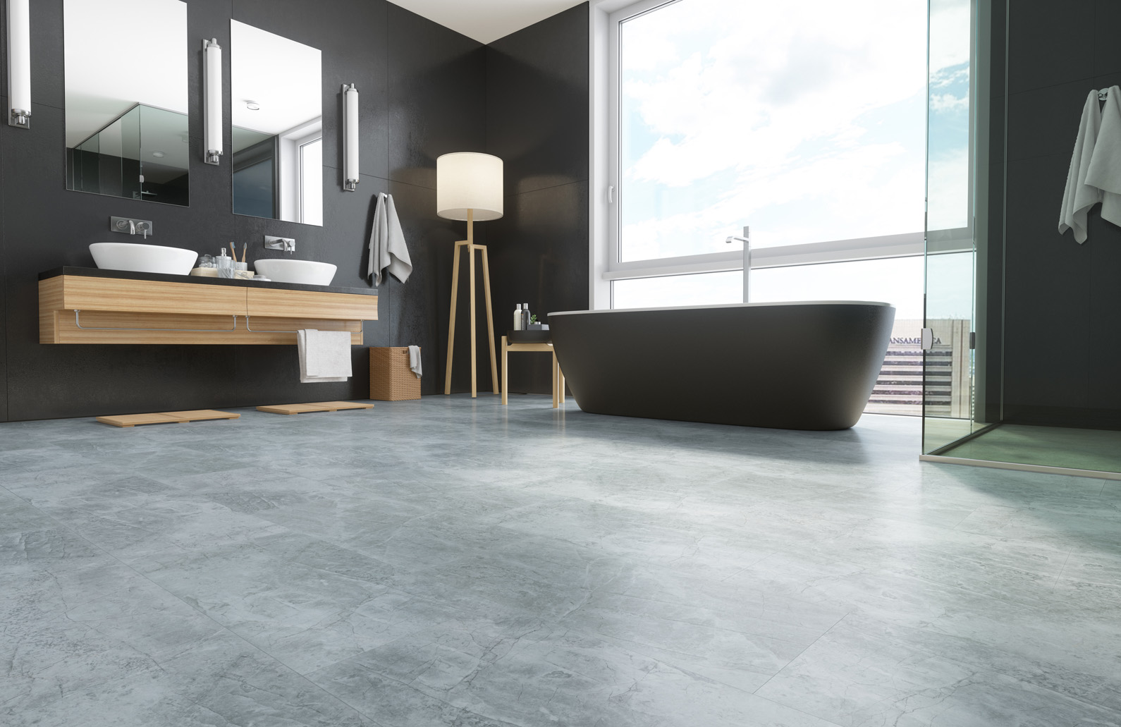 Кварцевый ламинат Fargo Камень Дымчатый Меланит 61S455 